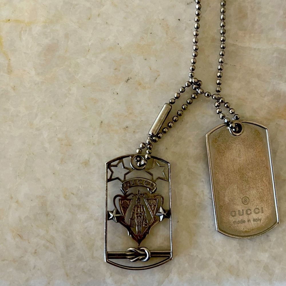 Liftboy Gucci Crest 925 Silver Dog Tag Necklace